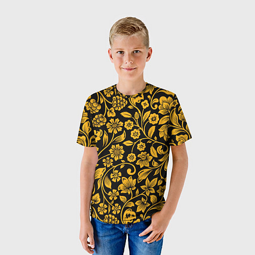 Детская футболка Золотая хохлома / 3D-принт – фото 3