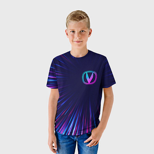 Детская футболка Changan neon speed lines / 3D-принт – фото 3