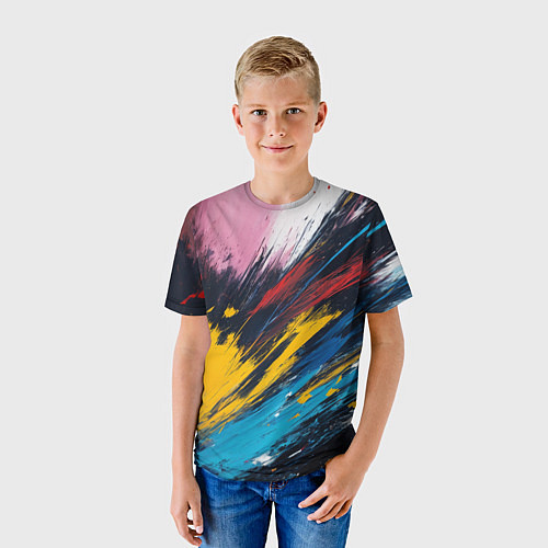 Детская футболка Разлив акварели / 3D-принт – фото 3
