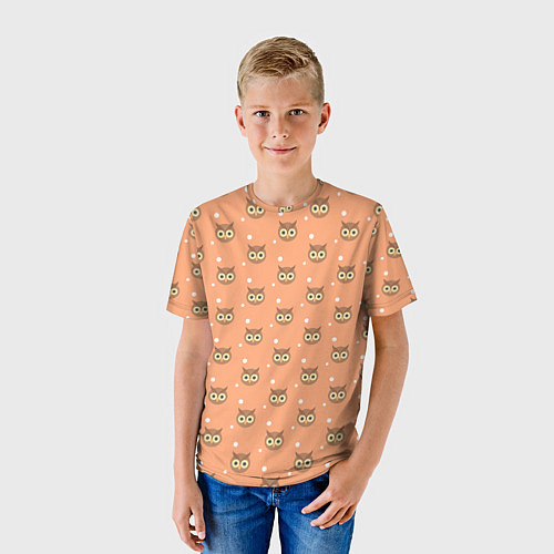 Детская футболка Паттерн милой совы / 3D-принт – фото 3