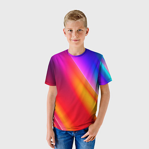 Детская футболка Неоновая радуга / 3D-принт – фото 3