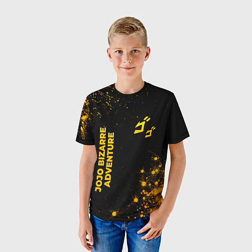 Детская футболка JoJo Bizarre Adventure - gold gradient: надпись, с / 3D-принт – фото 3