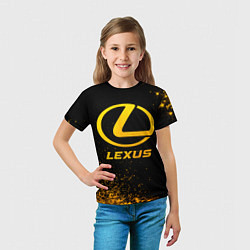 Футболка детская Lexus - gold gradient, цвет: 3D-принт — фото 2
