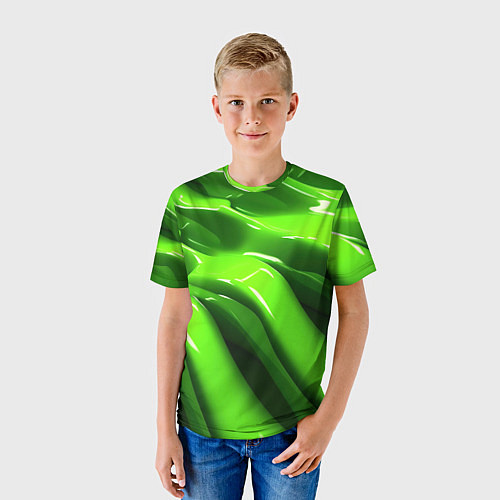 Детская футболка Текстура зеленая слизь / 3D-принт – фото 3