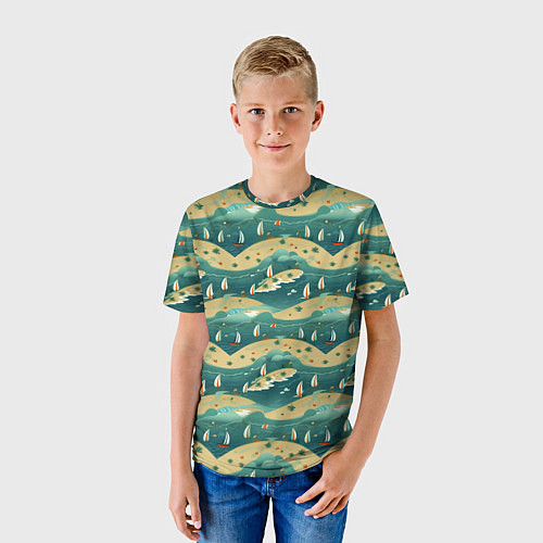 Детская футболка Парусники в море / 3D-принт – фото 3