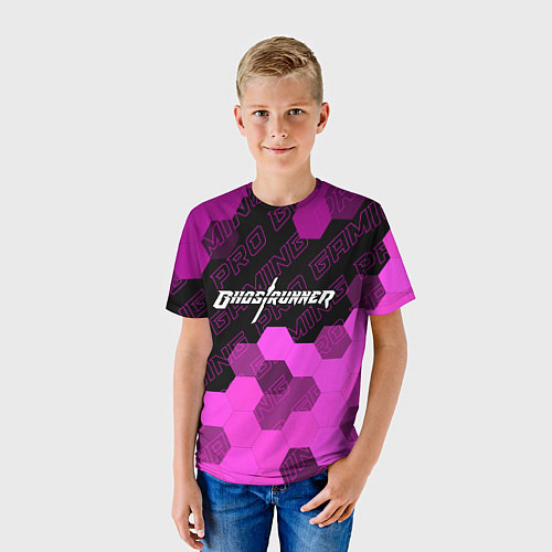 Детская футболка Ghostrunner pro gaming: символ сверху / 3D-принт – фото 3
