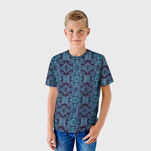 Детская футболка Сине-фиолетовый киберпанк / 3D-принт – фото 3