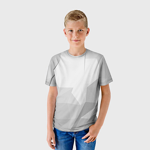 Детская футболка Серый ромбово угольный паттерн / 3D-принт – фото 3