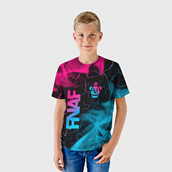 Футболка детская FNAF - neon gradient: надпись, символ, цвет: 3D-принт — фото 2