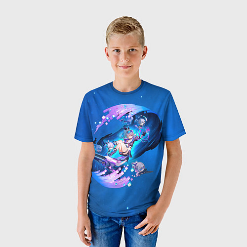 Детская футболка Хонкай Стар Рейл: Серебряный Волк / 3D-принт – фото 3