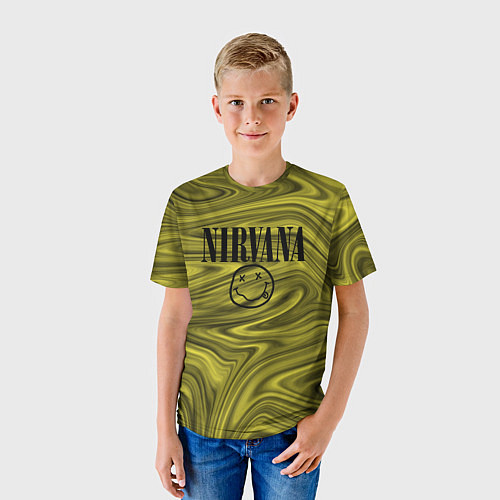 Детская футболка Nirvana лого абстракция / 3D-принт – фото 3