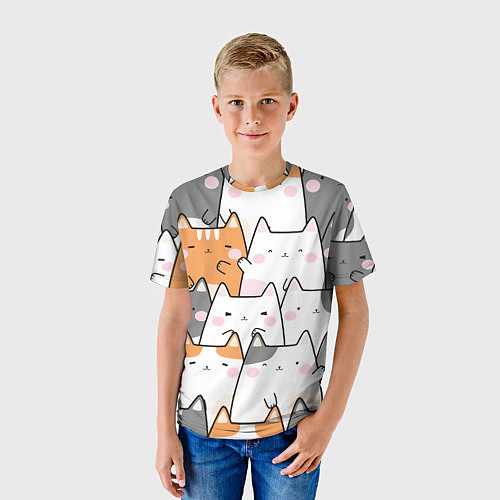 Детская футболка Семья котиков / 3D-принт – фото 3