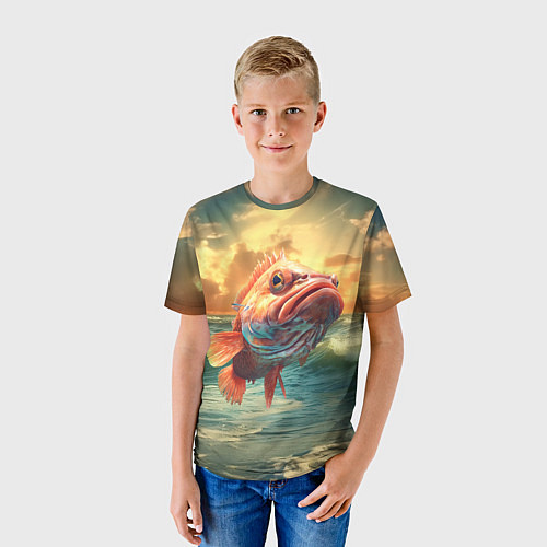 Детская футболка Большой карп / 3D-принт – фото 3