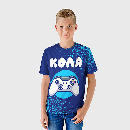 Детская футболка Коля геймер / 3D-принт – фото 3
