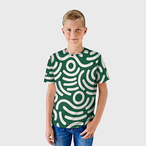 Детская футболка Абстрактный белый узор / 3D-принт – фото 3