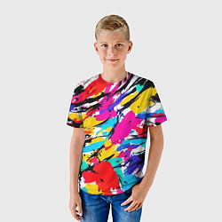 Футболка детская Абстрактные узоры штрихи, цвет: 3D-принт — фото 2