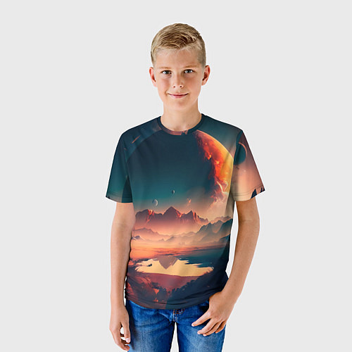 Детская футболка Неизвестная планета / 3D-принт – фото 3