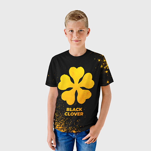 Детская футболка Black Clover - gold gradient / 3D-принт – фото 3