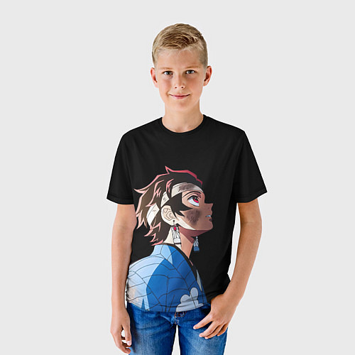 Детская футболка Танджиро - клинок - минимализм / 3D-принт – фото 3