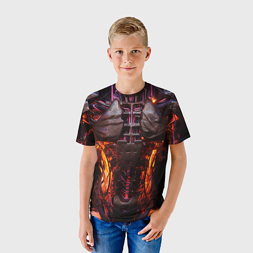 Детская футболка Тело киборга киберпанк / 3D-принт – фото 3