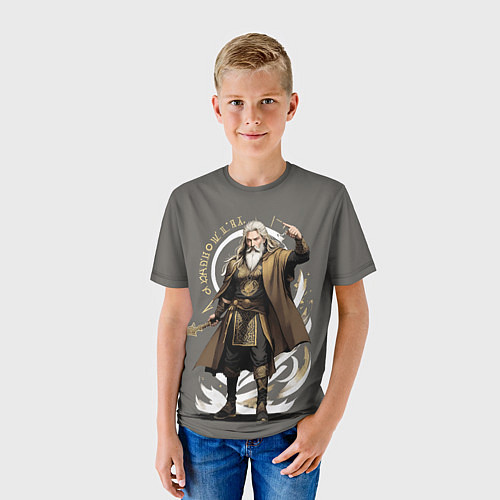 Детская футболка Бог Odin - мифы древних славян / 3D-принт – фото 3