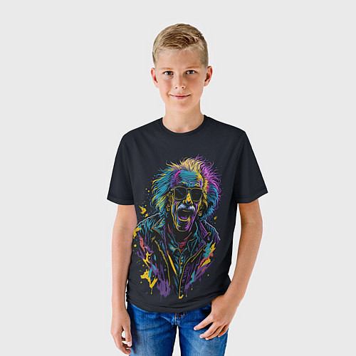 Детская футболка Альберт Эйнштейн от нейросети / 3D-принт – фото 3