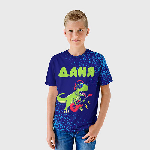 Детская футболка Даня рокозавр / 3D-принт – фото 3