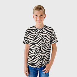 Футболка детская Полосатая шкура зебры, белого тигра, цвет: 3D-принт — фото 2