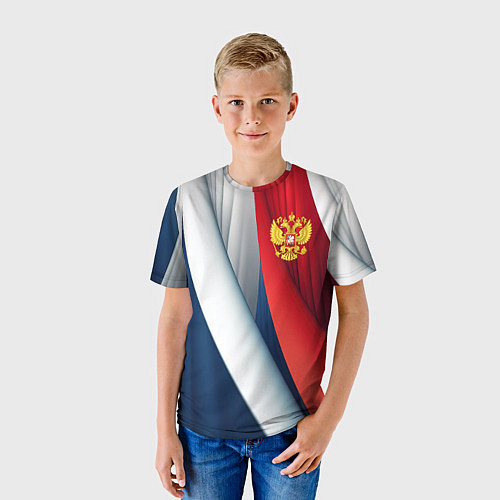 Детская футболка Герб России абстракция / 3D-принт – фото 3