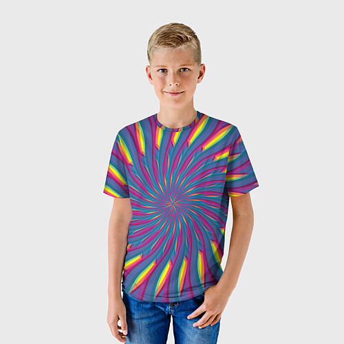 Детская футболка Оптическая иллюзия веер / 3D-принт – фото 3