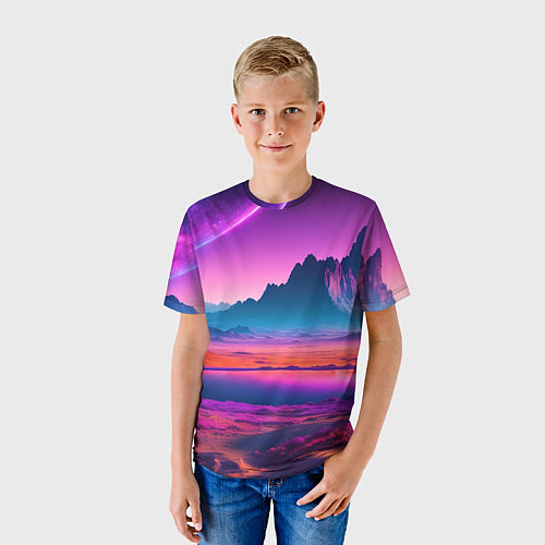 Детская футболка Лиловая планета / 3D-принт – фото 3