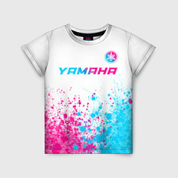 Футболка детская Yamaha neon gradient style: символ сверху, цвет: 3D-принт