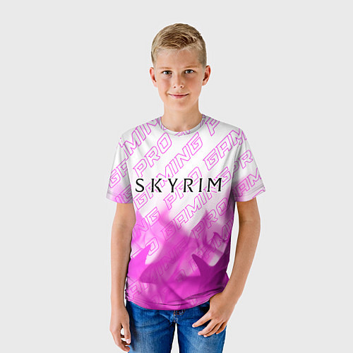 Детская футболка Skyrim pro gaming: символ сверху / 3D-принт – фото 3