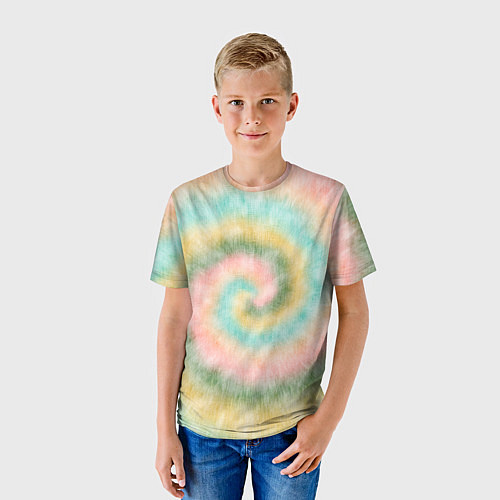 Детская футболка Тай-дай болотный / 3D-принт – фото 3