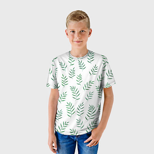 Детская футболка Веточки папоротника / 3D-принт – фото 3