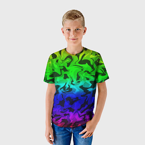 Детская футболка Камуфляж спектр / 3D-принт – фото 3