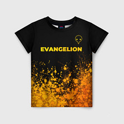 Футболка детская Evangelion - gold gradient: символ сверху, цвет: 3D-принт