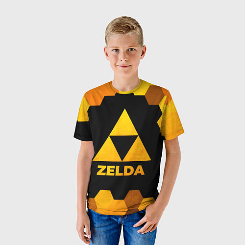 Детская футболка Zelda - gold gradient / 3D-принт – фото 3