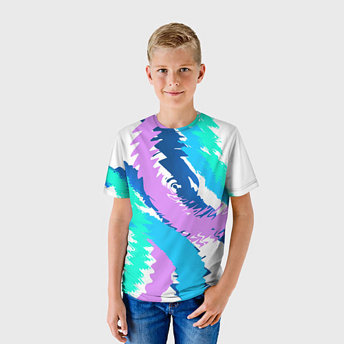 Детская футболка Абстрактный рисунок неоновых тонов / 3D-принт – фото 3