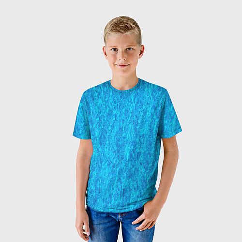 Детская футболка Абстракция лазурный голубой / 3D-принт – фото 3