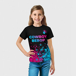 Футболка детская Cowboy Bebop - neon gradient: символ сверху, цвет: 3D-принт — фото 2