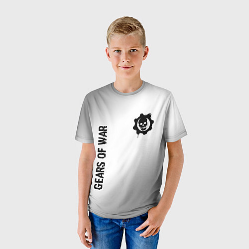 Детская футболка Gears of War glitch на светлом фоне: надпись, симв / 3D-принт – фото 3