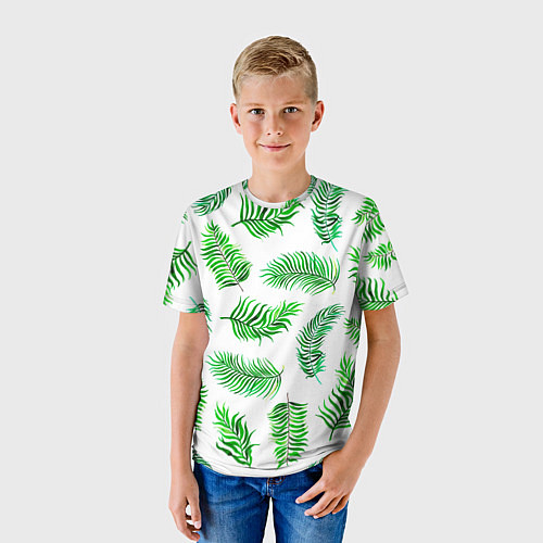 Детская футболка Лесной папоротник нарисованный акварелью / 3D-принт – фото 3