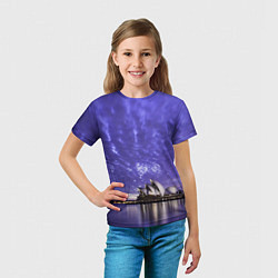 Футболка детская Сидней в фиолетовом в закате, цвет: 3D-принт — фото 2