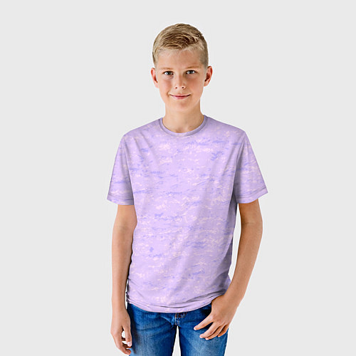 Детская футболка Текстура лавандовый горизонтальный / 3D-принт – фото 3