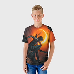 Футболка детская Тень Лары Крофт, цвет: 3D-принт — фото 2