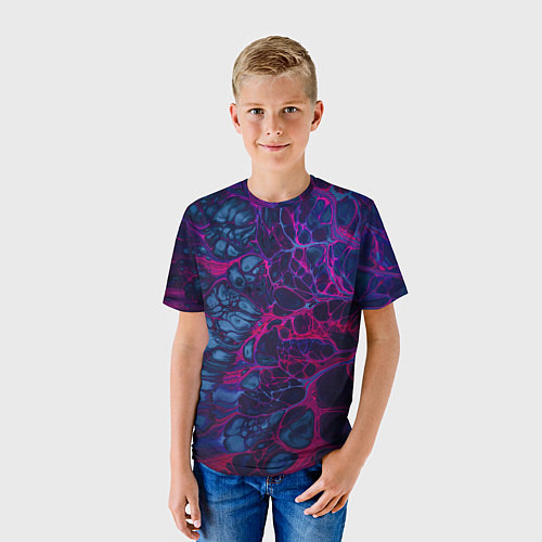 Детская футболка Неоновая лава / 3D-принт – фото 3