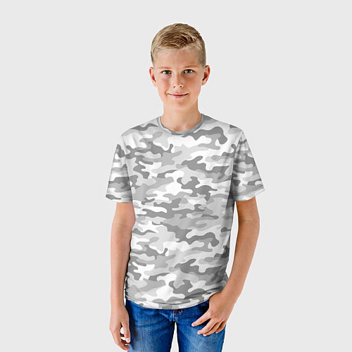 Детская футболка Камуфляж серый / 3D-принт – фото 3
