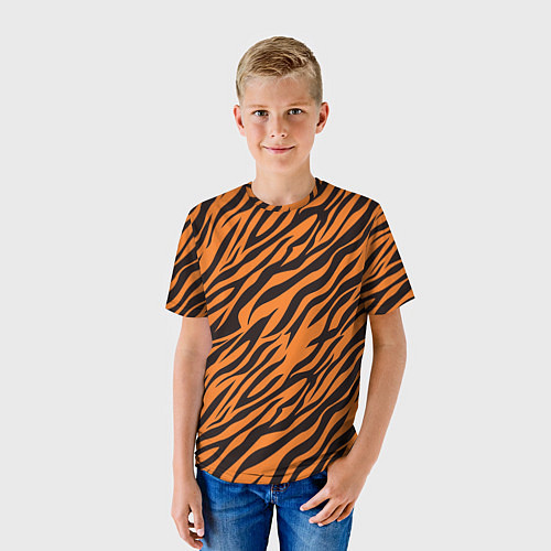 Детская футболка Полоски тигра - tiger / 3D-принт – фото 3