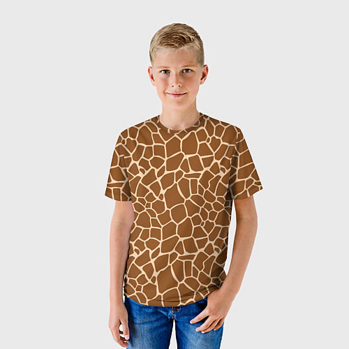 Детская футболка Пятнистая шкура жирафа / 3D-принт – фото 3